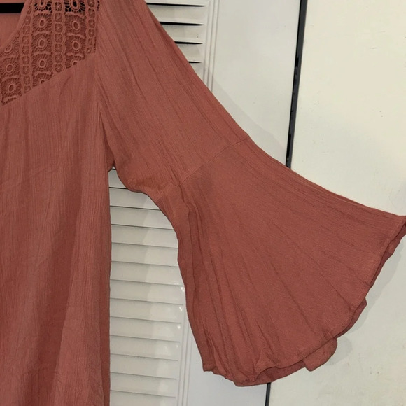 Haute Hippie Tribe 'Gemma' Woven Blouse with Embroidery Coral - Regular - Picture 2 of 4